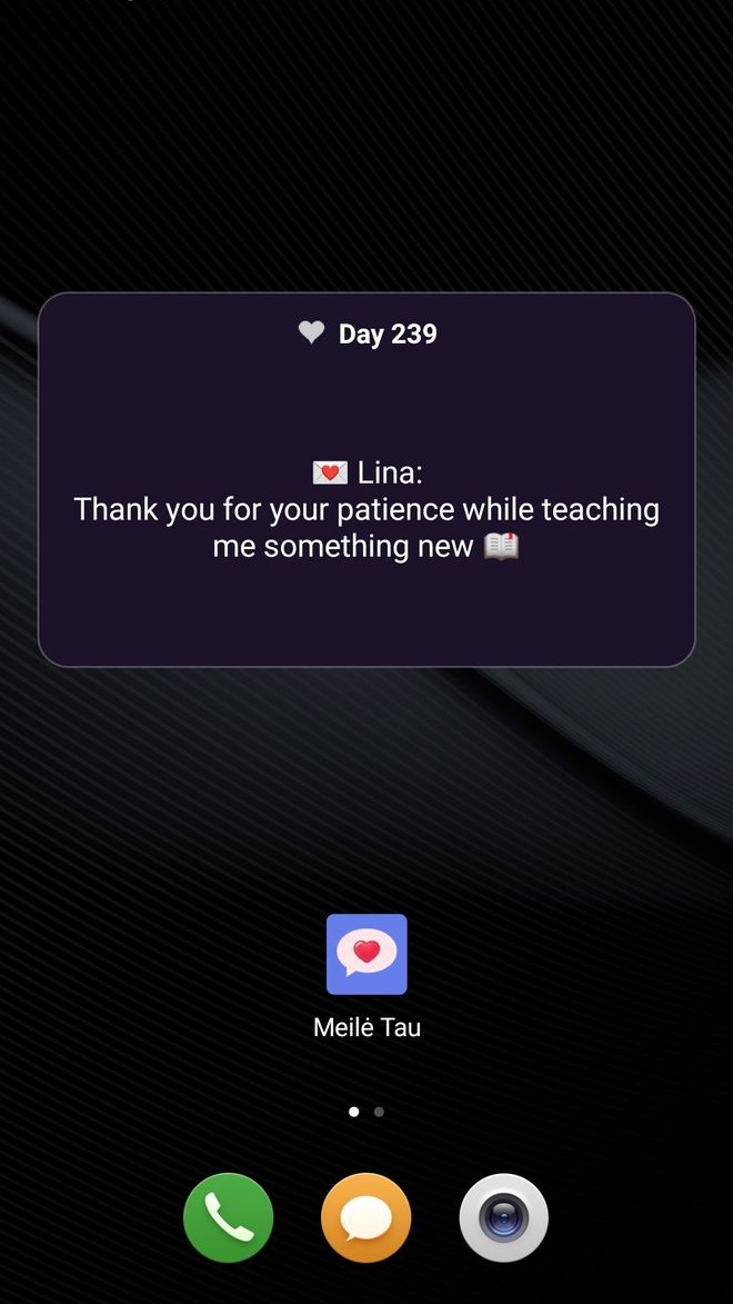 Home screen widget, day 239: “Thank you for your patience while teaching me something new”