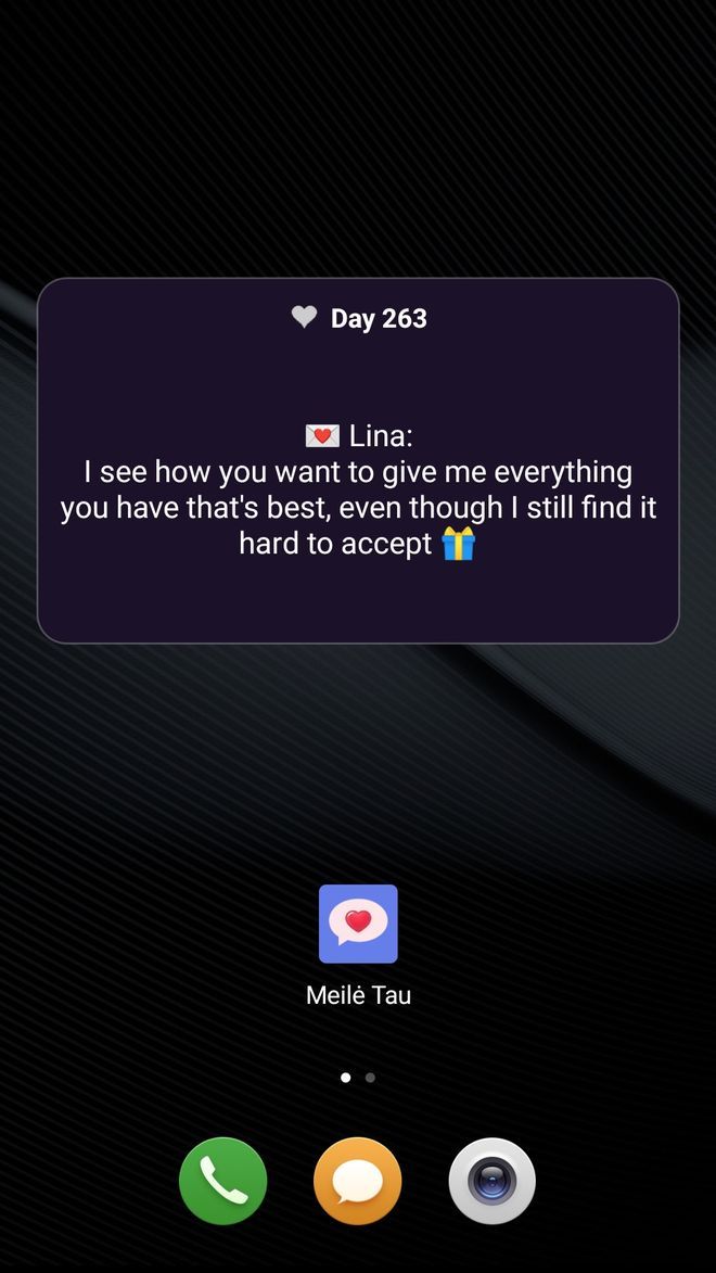 Home screen widget, day 263: “I see how you want to give me everything you have that’s best, even though I still find it hard to accept”