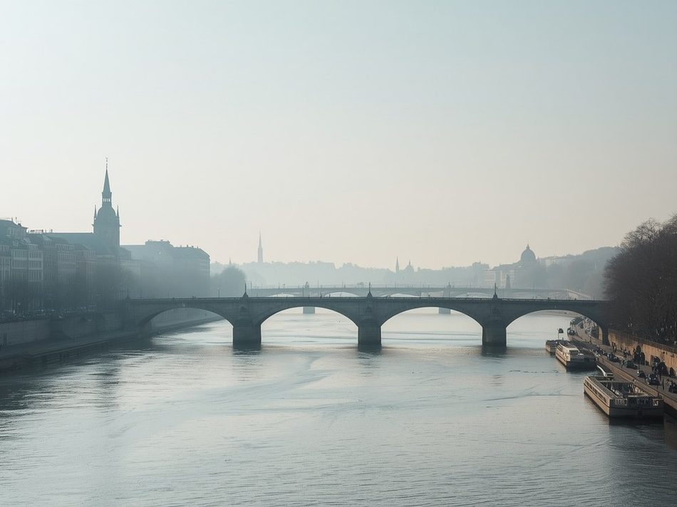 Paris in the morning haze