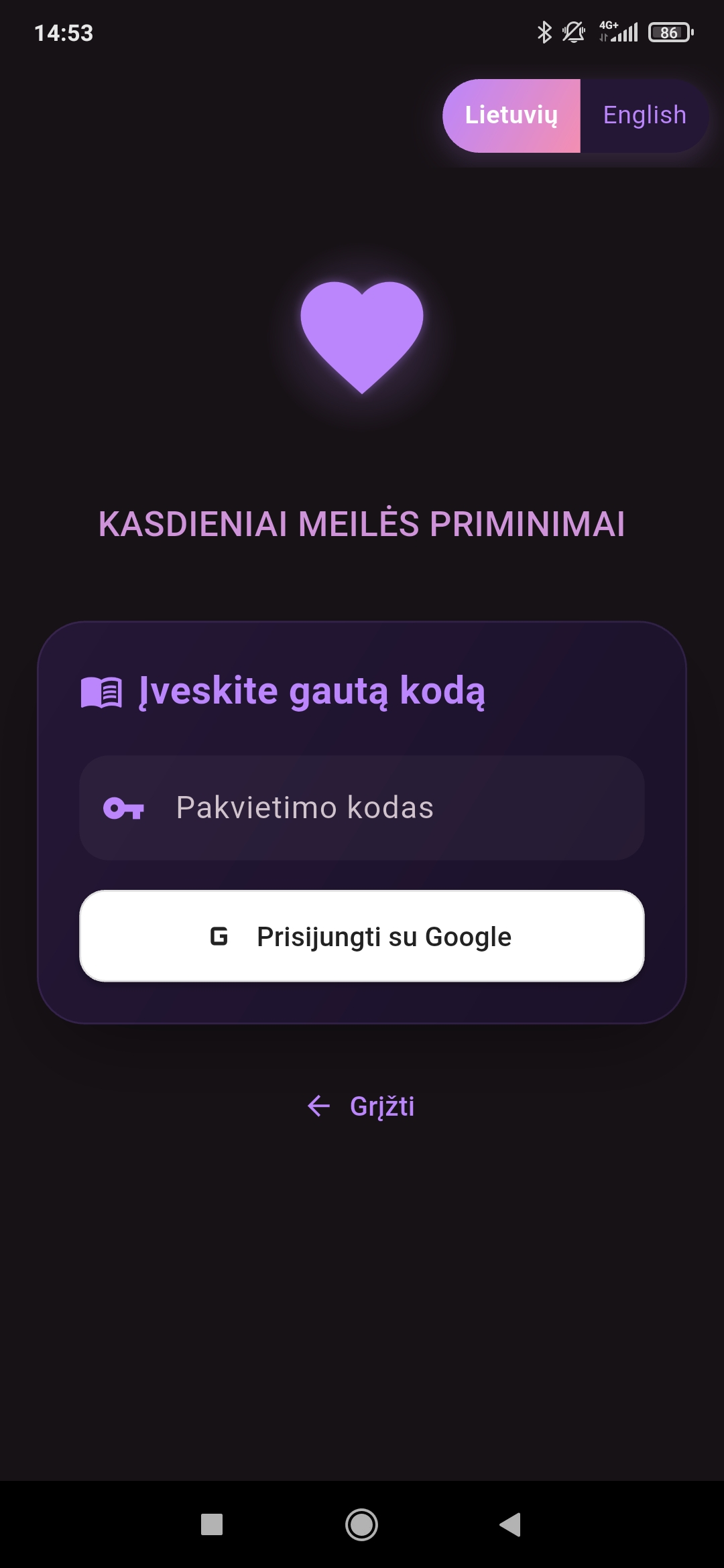 Poros kūrimas ir kvietimo kodas