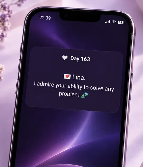A phone screen showing the Meilė Tau widget